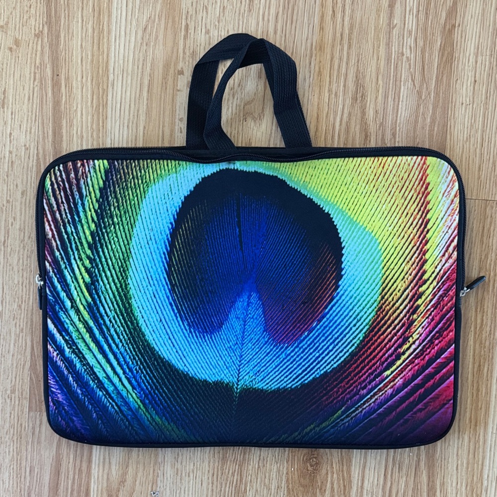 Colorful Peacock 17” Neoprene Zipper Laptop Sleeve